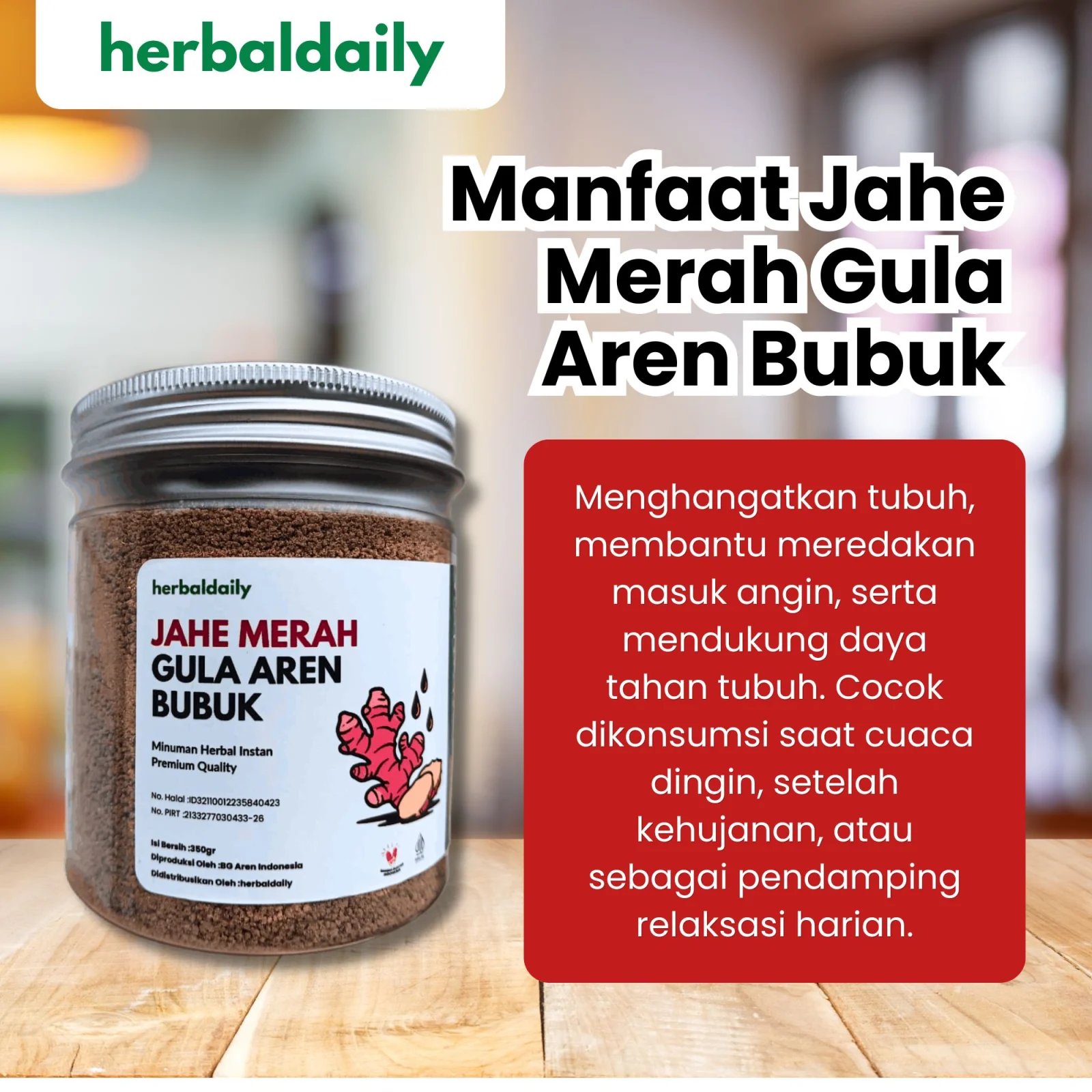 Jahe Merah Gula Aren Bubuk 350gr