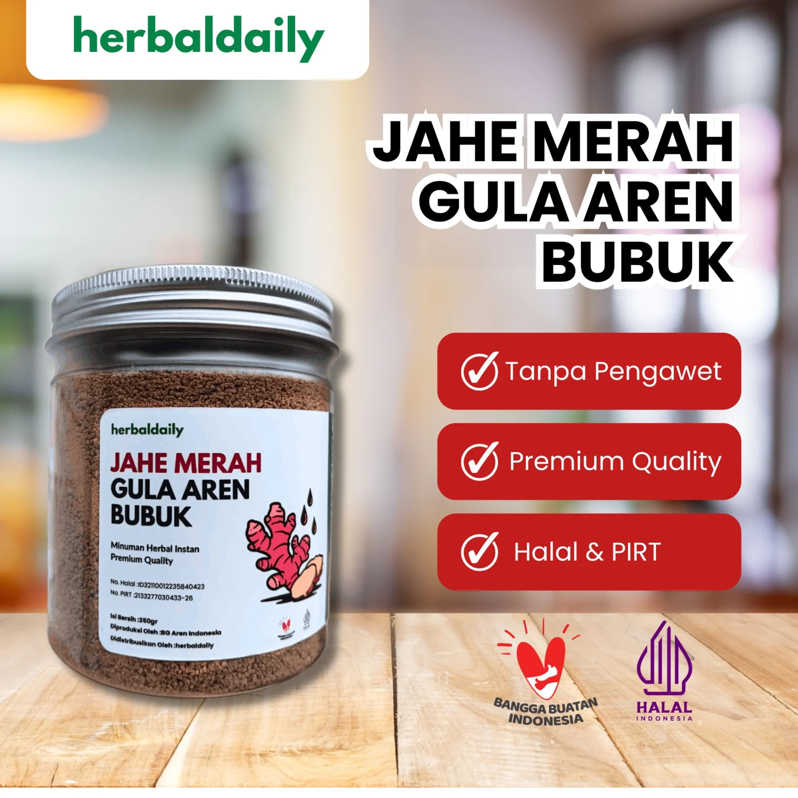 Jahe Merah Gula Aren Bubuk 350gr